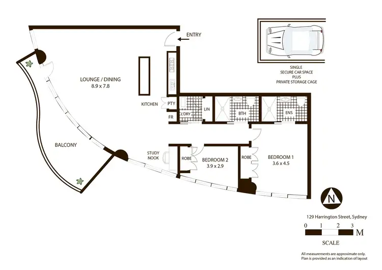 Floorplan of Homely apartment listing, 129 Harrington Street, Sydney NSW 2000