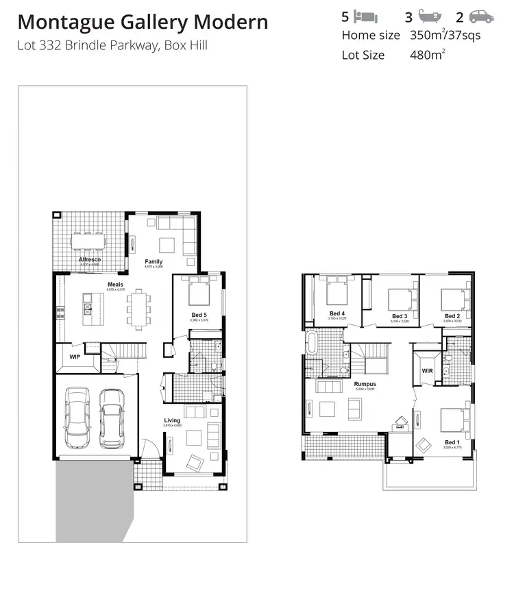 Floorplan of Homely house listing, Lot 332 Brindle Parkway, Box Hill NSW 2765
