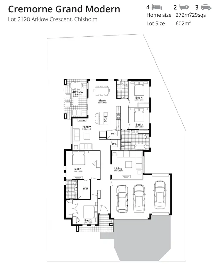 Floorplan of Homely house listing, Lot 2128 Arklow Crescent, Chisholm NSW 2322