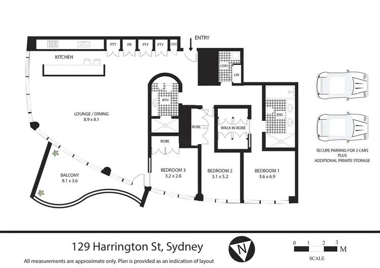 Floorplan of Homely apartment listing, 129 Harrington Street, Sydney NSW 2000