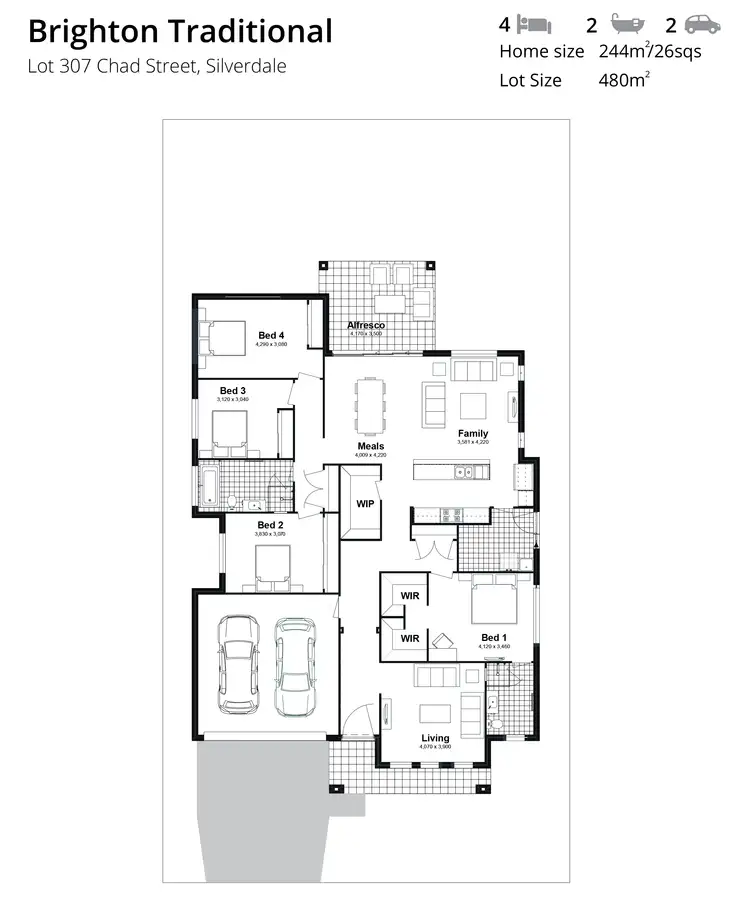Floorplan of Homely house listing, Lot 307 Chad Street, Silverdale NSW 2752