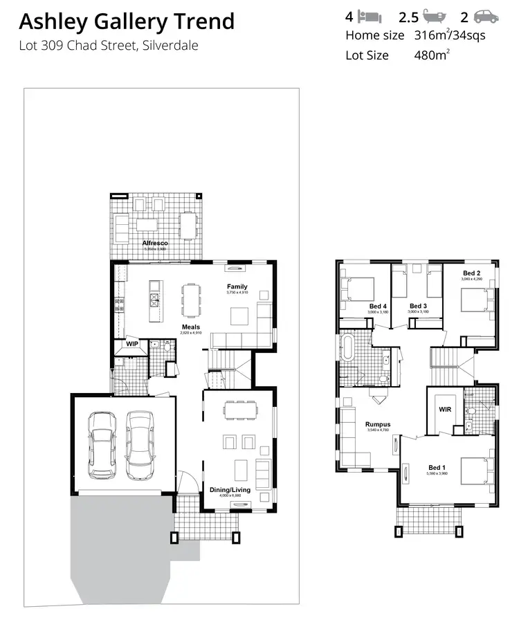 Floorplan of Homely house listing, Lot 309 Chad Street, Silverdale NSW 2752