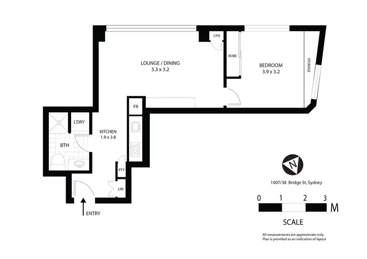 Floorplan of Homely apartment listing, 1007/38 Bridge Street, Sydney NSW 2000
