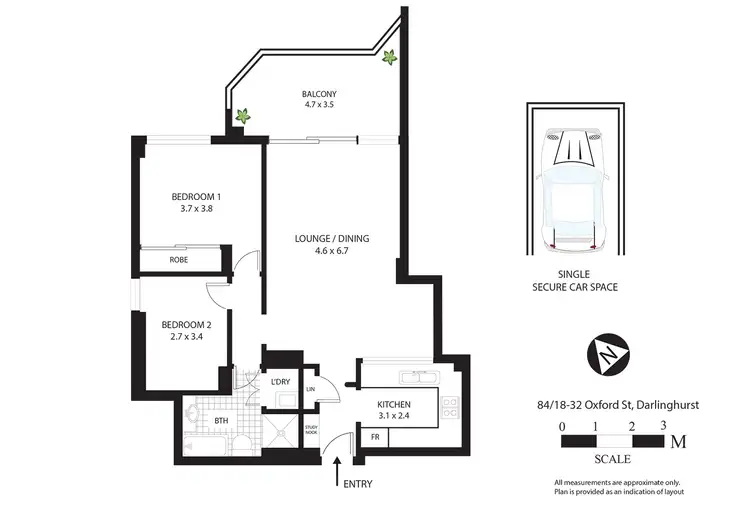 Floorplan of Homely apartment listing, 84/18-32 Oxford St, Darlinghurst NSW 2010