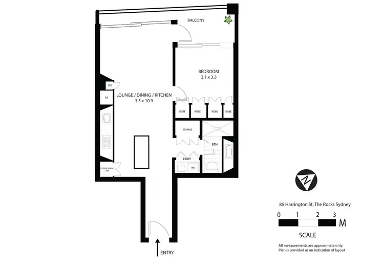 Floorplan of Homely apartment listing, 610/85 Harrington street, Sydney NSW 2000