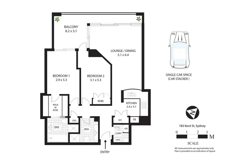 Floorplan of Homely apartment listing, 1611/183 Kent Street, Sydney NSW 2000