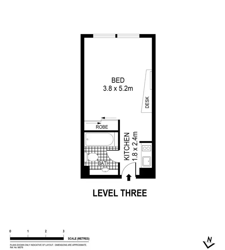 Floorplan of Homely studio listing, 317/1-3 Valentine Avenue, Parramatta NSW 2150
