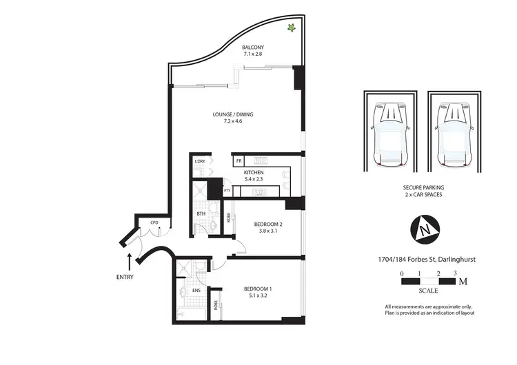 Floorplan of Homely apartment listing, 1704/184 Forbes Street, Darlinghurst NSW 2010