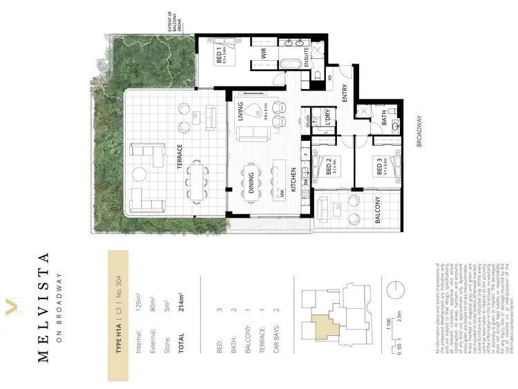 Floorplan of Homely apartment listing, 304/79-81 Broadway, Nedlands WA 6009