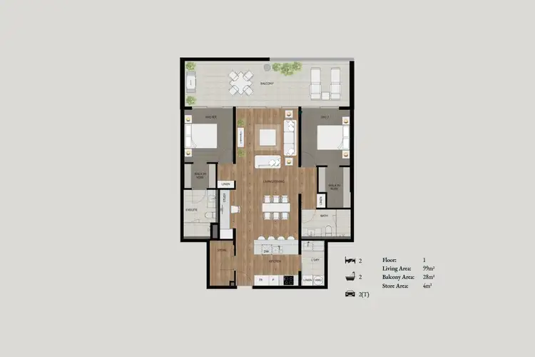 Floorplan of Homely apartment listing, 110/9 Bradshaw Crescent, Manning WA 6152