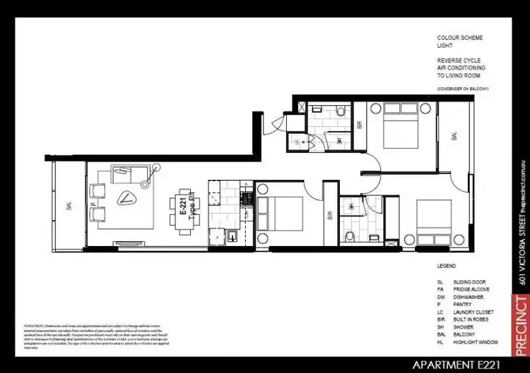 Floorplan of Homely apartment listing, E221/11 Flockhart St, Abbotsford VIC 3067