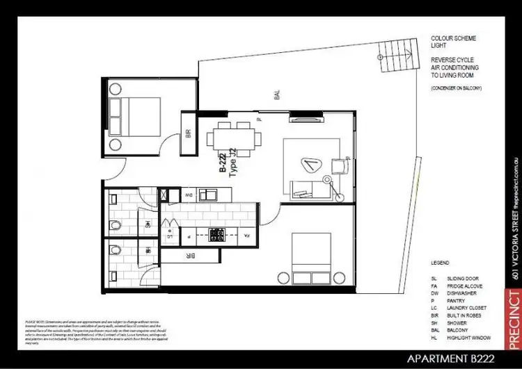 Floorplan of Homely apartment listing, B222/8 Grosvenor St, Abbotsford VIC 3067