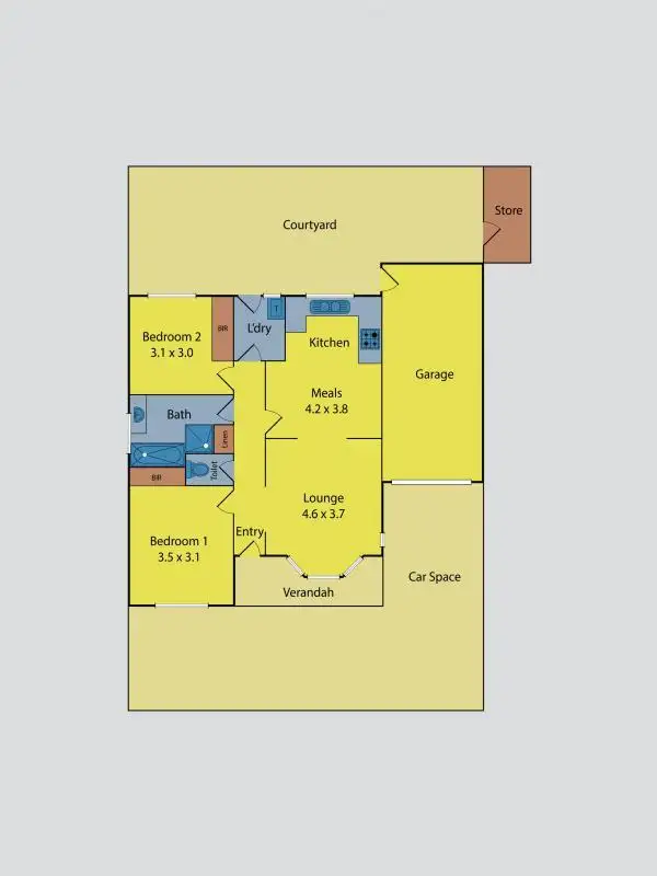 Floorplan of Homely unit listing, 2/22 Sadie Street, Glenroy VIC 3046