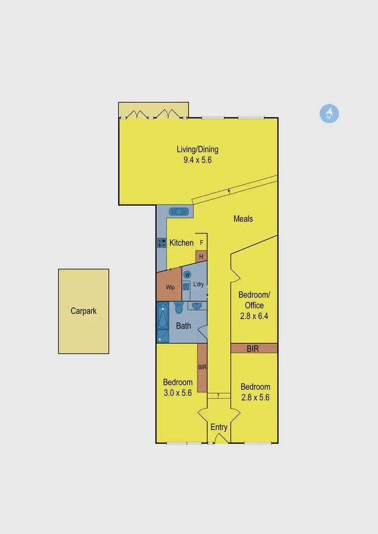 Floorplan of Homely apartment listing, 211/1-3 Dods Street, Brunswick VIC 3056