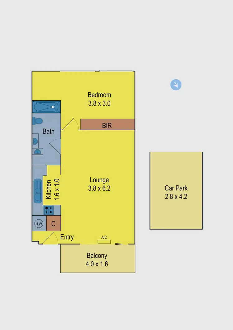 Floorplan of Homely unit listing, 15/8 Mawbey Street, Kensington VIC 3031