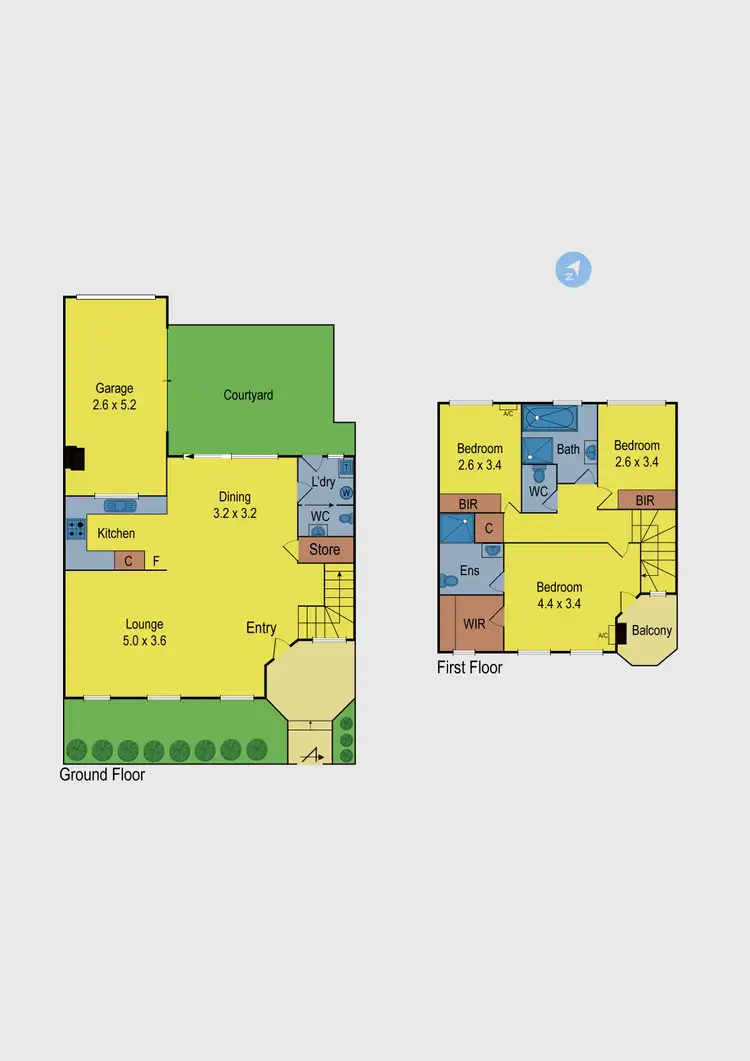 Floorplan of Homely townhouse listing, 18 Calwell Street, Kensington VIC 3031