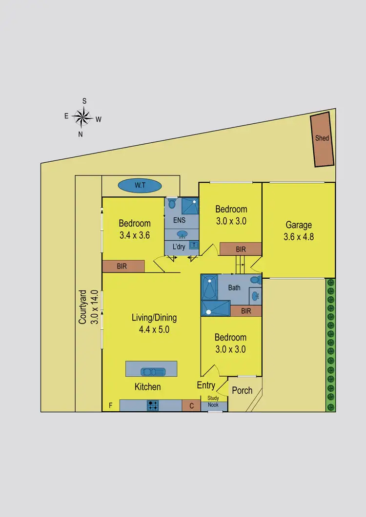 Floorplan of Homely unit listing, 2/35 Cartwright Street, Oak Park VIC 3046