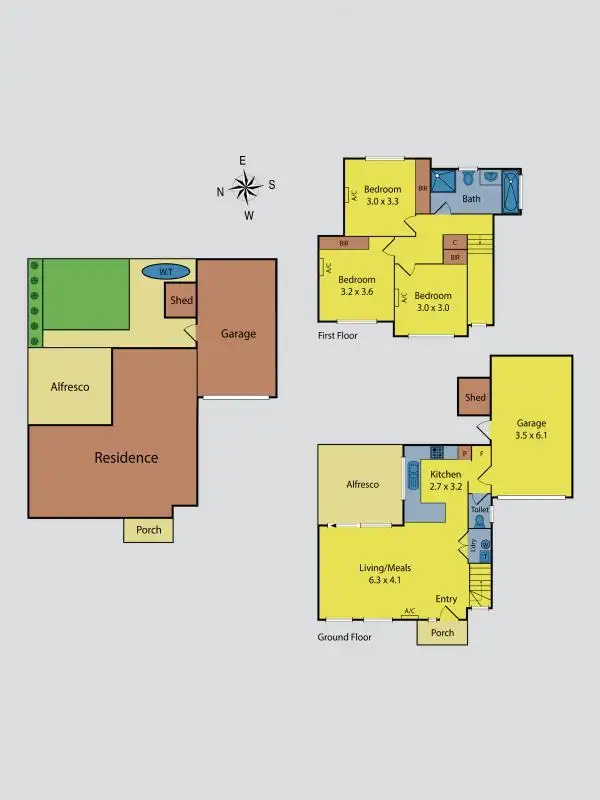 Floorplan of Homely townhouse listing, 2/67 Morell Street, Glenroy VIC 3046