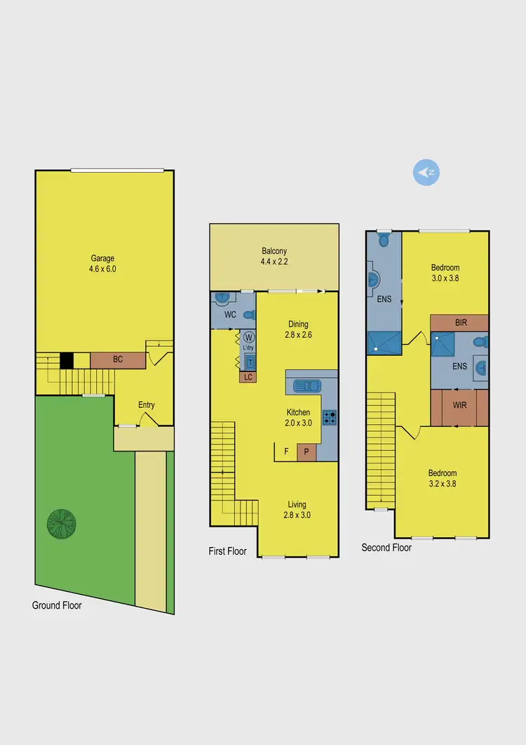 Floorplan of Homely townhouse listing, 36 Woiwurung Crescent, Coburg VIC 3058
