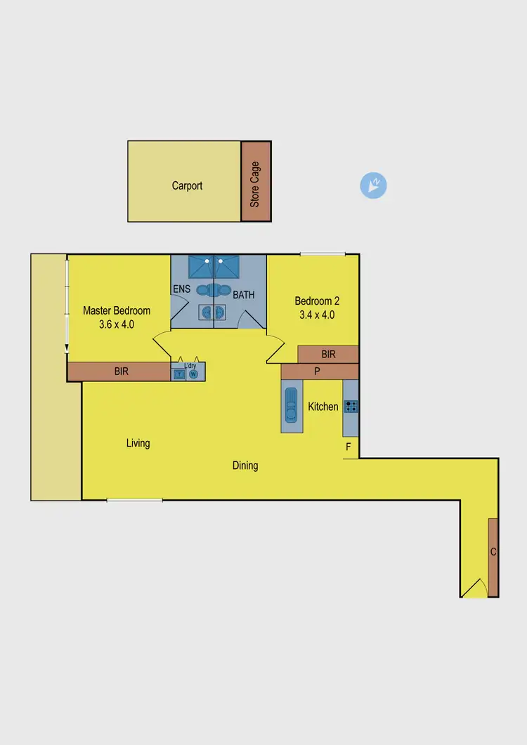 Floorplan of Homely block of units listing, 15/1 Woodward Way, Caroline Springs VIC 3023