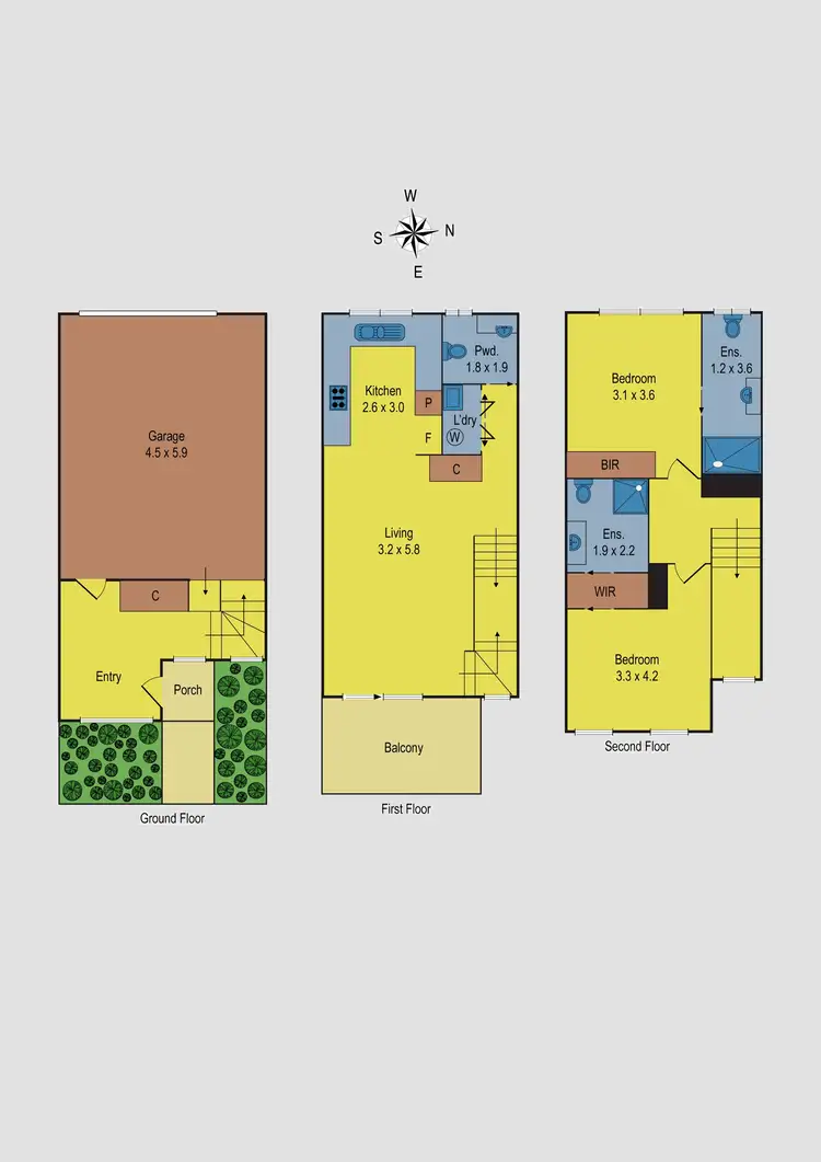 Floorplan of Homely townhouse listing, 60 Woiwurung Crescent, Coburg VIC 3058