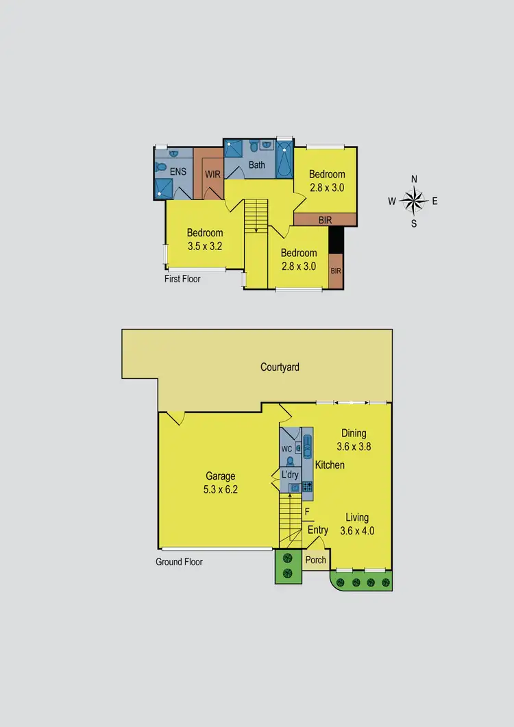 Floorplan of Homely townhouse listing, 3/43 Danin Street, Pascoe Vale VIC 3044