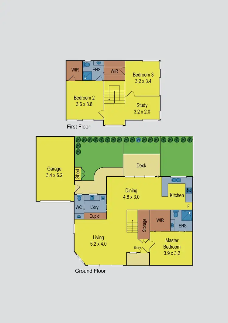 Floorplan of Homely townhouse listing, 2/9 Grace Street, Essendon North VIC 3041