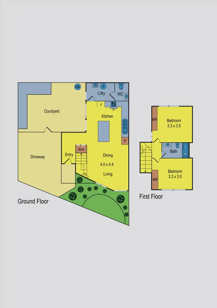 Floorplan of Homely townhouse listing, 33 Everard Street, Glenroy VIC 3046