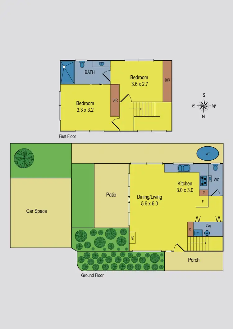 Floorplan of Homely townhouse listing, 2/297 Cumberland Road, Pascoe Vale VIC 3044