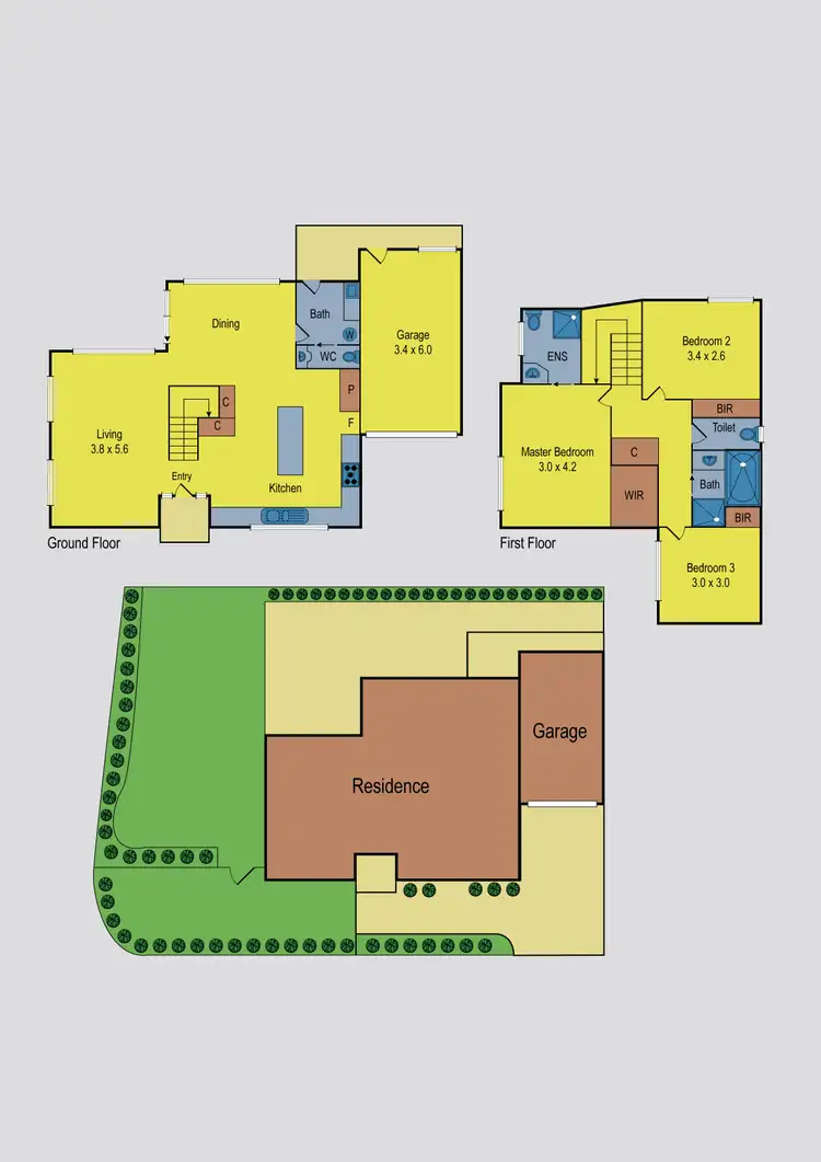 Floorplan of Homely townhouse listing, 17 Willett Avenue, Oak Park VIC 3046