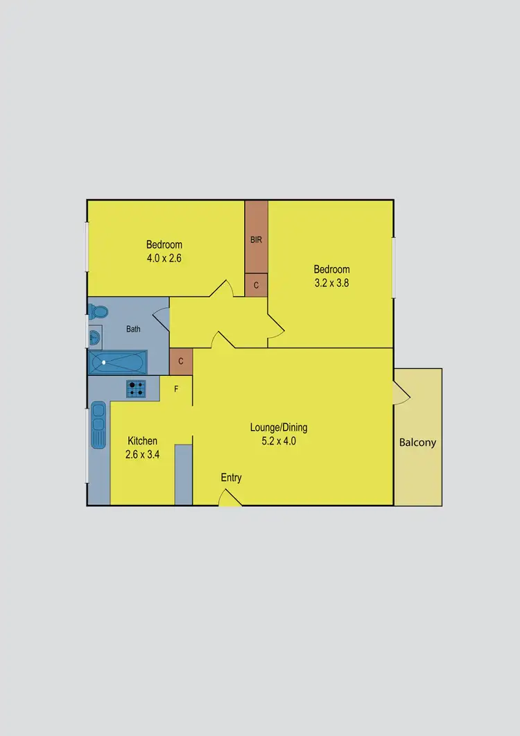 Floorplan of Homely apartment listing, 14/44 Fletcher Street, Essendon VIC 3040