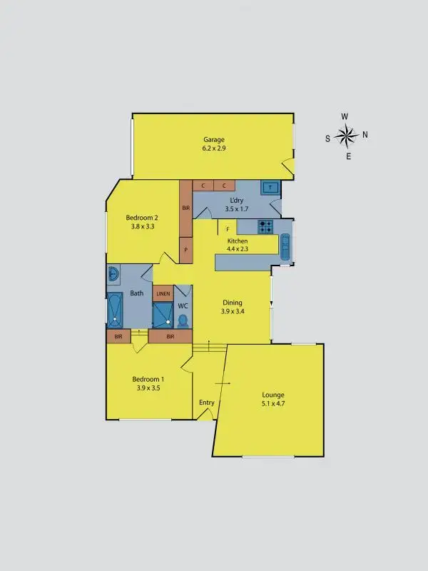 Floorplan of Homely unit listing, 1/49 Hamilton Street, Niddrie VIC 3042