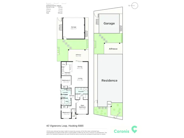 Floorplan of Homely house listing, 43 VIGNERONS LOOP, Hocking WA 6065