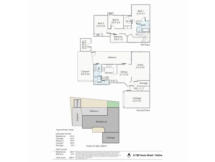 Floorplan of Homely townhouse listing, 4/185 Swan Street, Yokine WA 6060