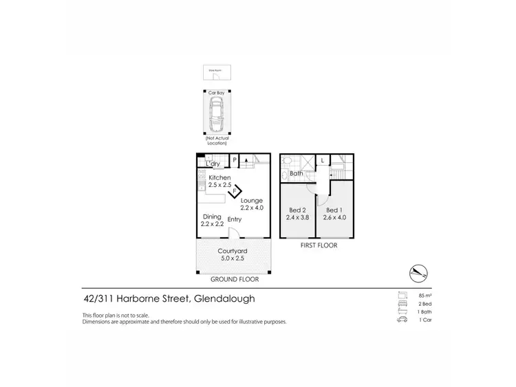 Floorplan of Homely semi-detached listing, 42/311 Harbourne Street, Glendalough WA 6016