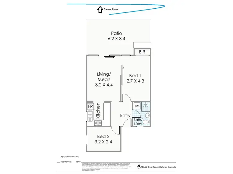 Floorplan of Homely apartment listing, 10A/66 Great Eastern Highway, Rivervale WA 6103