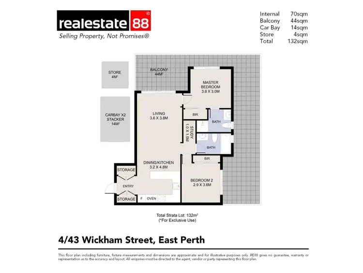 Floorplan of Homely apartment listing, 4/43 Wickham Street, East Perth WA 6004