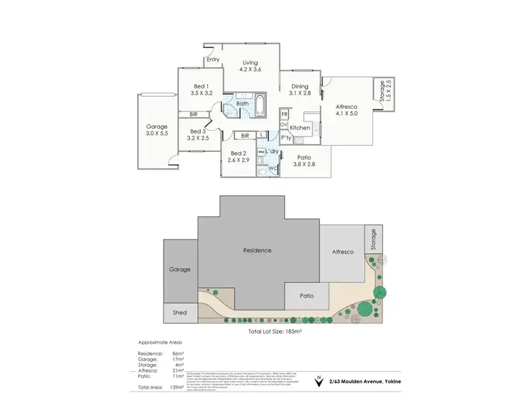 Floorplan of Homely villa listing, 2/63 Moulden Avenue, Yokine WA 6060