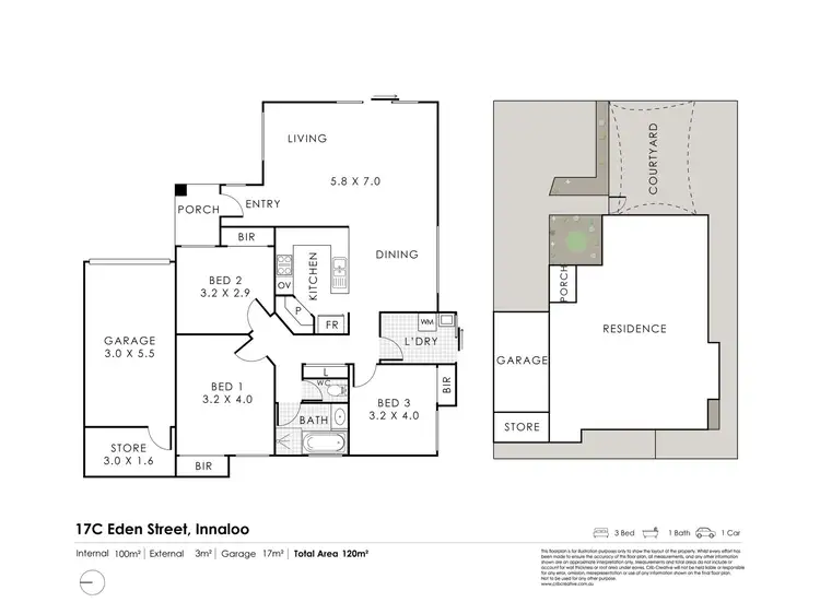 Floorplan of Homely villa listing, 3/17 Eden Street, Innaloo WA 6018