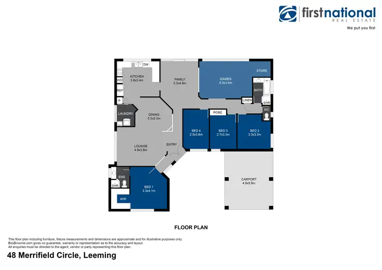 Floorplan of Homely house listing, 48 Merrifield Circle, Leeming WA 6149