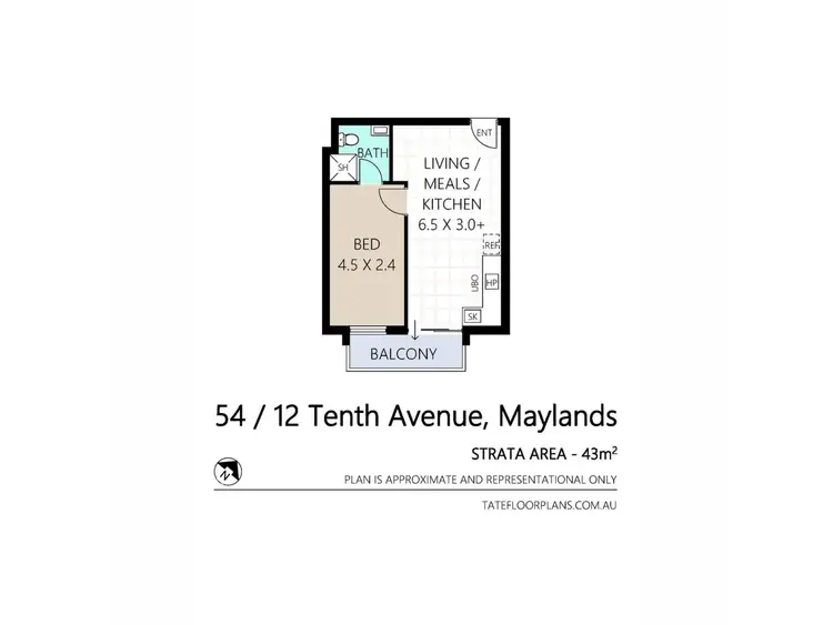 Floorplan of Homely apartment listing, 54/12 Tenth Avenue, Maylands WA 6051