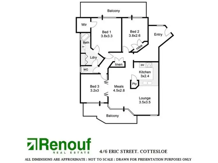 Floorplan of Homely apartment listing, 4/6 Eric Street, Cottesloe WA 6011