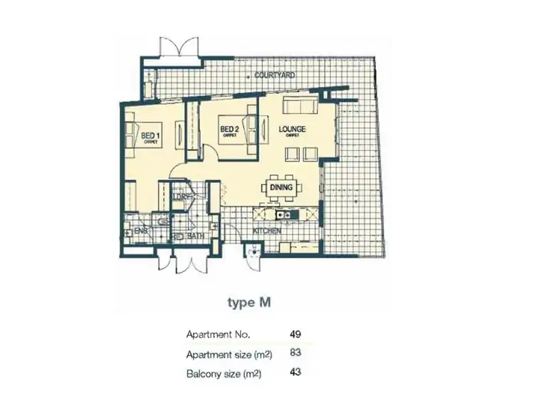 Floorplan of Homely apartment listing, 49/16 Midgegooroo Avenue, Cockburn Central WA 6164