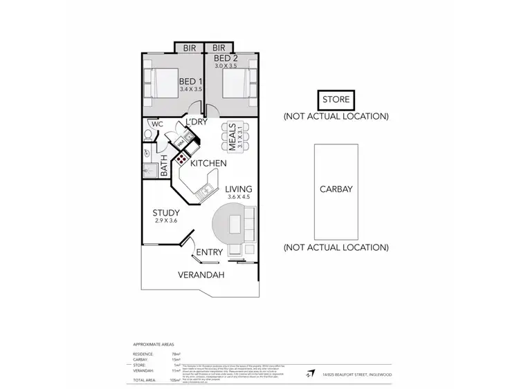 Floorplan of Homely unit listing, 14/825 Beaufort Street, Inglewood WA 6052