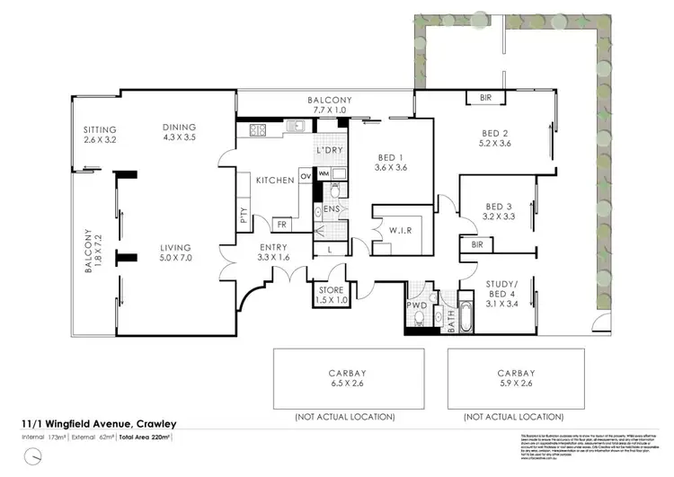 Floorplan of Homely apartment listing, 1/1 Wingfield Avenue, Crawley WA 6009