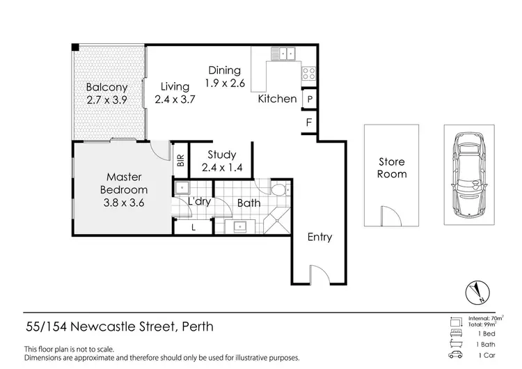 Floorplan of Homely apartment listing, 55/154-156 Newcastle Street, Perth WA 6000