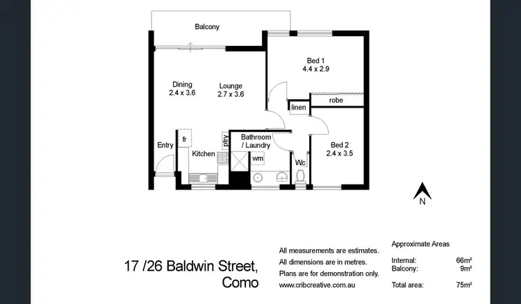 Floorplan of Homely unit listing, 17/26 Baldwin Street, Como WA 6152