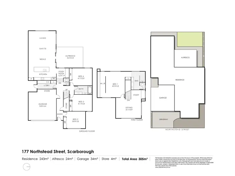 Floorplan of Homely house listing, 177 Northstead Street, Scarborough WA 6019