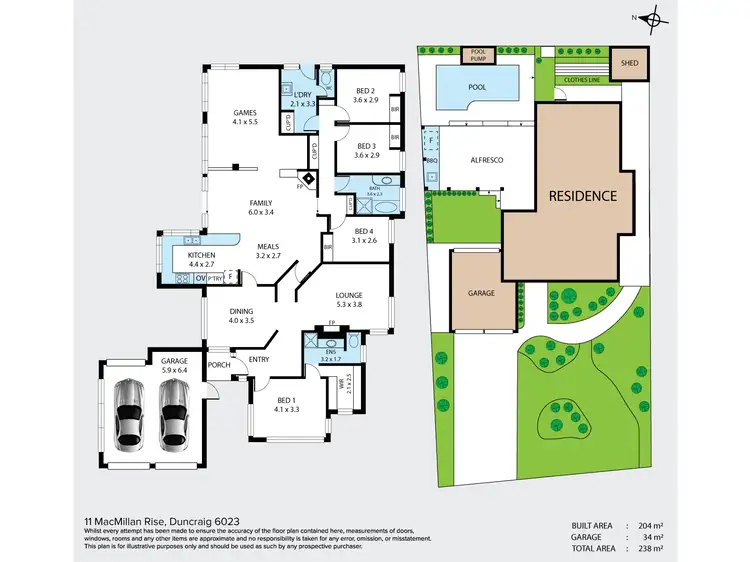 Floorplan of Homely house listing, 11 MacMillan Rise, Duncraig WA 6023