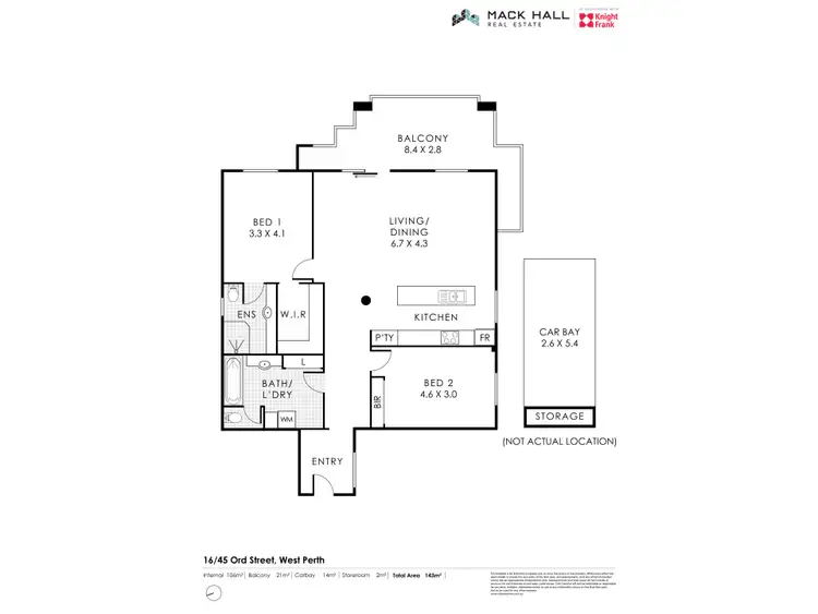 Floorplan of Homely apartment listing, 16/45 Ord Street, West Perth WA 6005